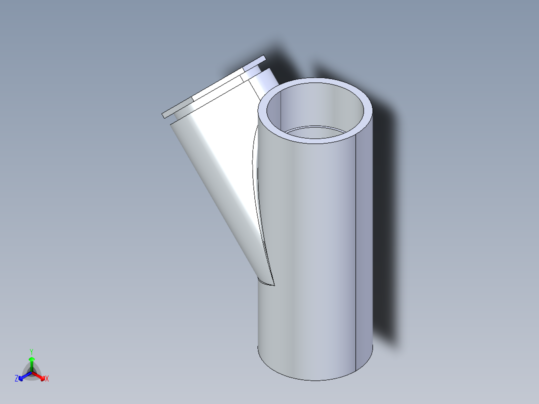 CPVC管件34-Sch80_45_Reducing_Wye_SxSxS_9870-337FB_3in x 1.5in主视图