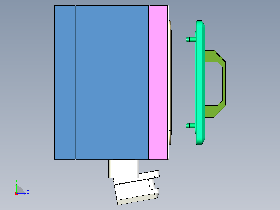 XIN-笔记本CNC工装夹具三维模型CNC5-3G-0122左视图
