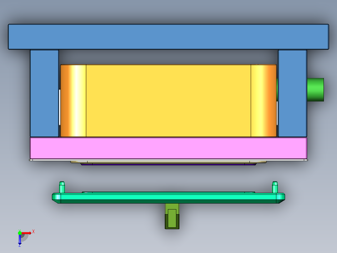 XIN-笔记本CNC工装夹具三维模型CNC5-3G-0122俯视图