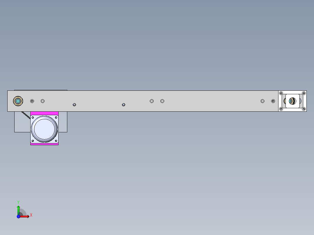 长度850皮带宽度200PVC输送带前视图