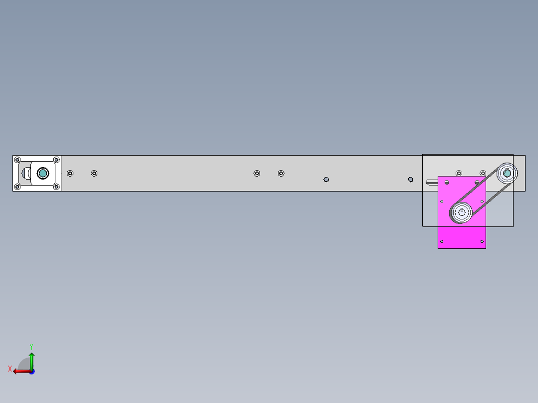 长度850皮带宽度200PVC输送带后视图