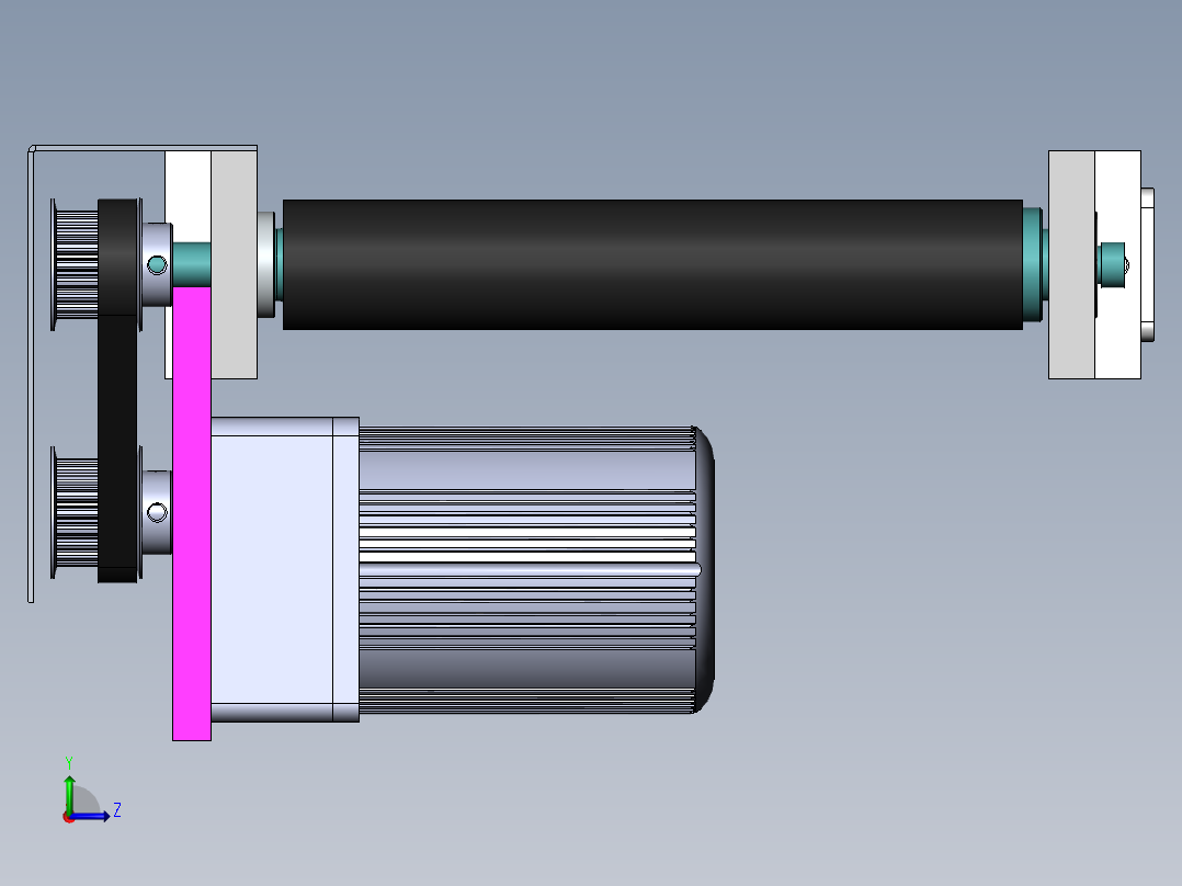长度850皮带宽度200PVC输送带左视图