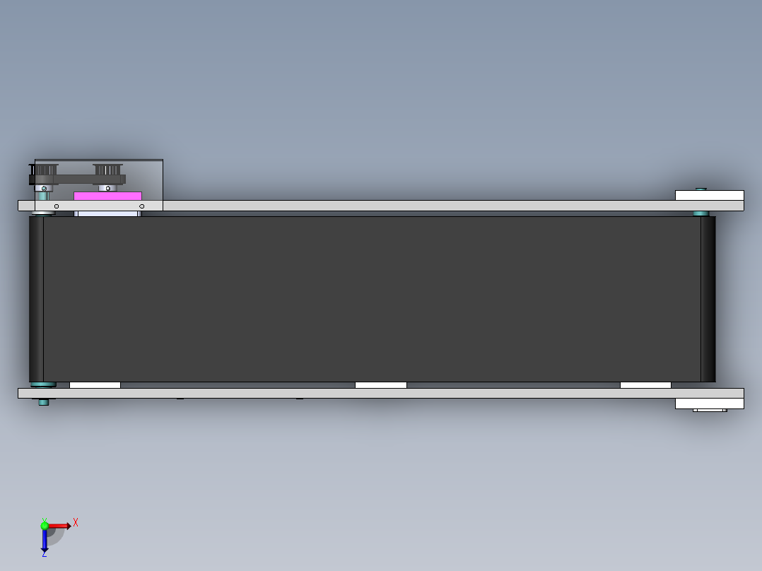 长度850皮带宽度200PVC输送带俯视图