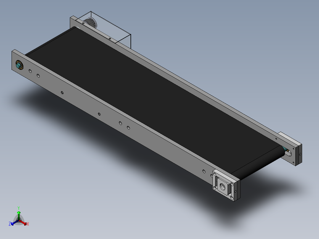 长度850皮带宽度200PVC输送带正等轴测图