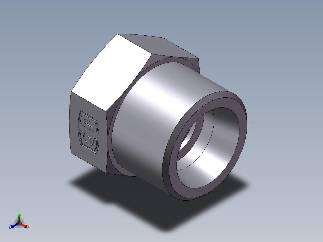 堵头 4C+4D 管端堵、4D-22正等轴测图