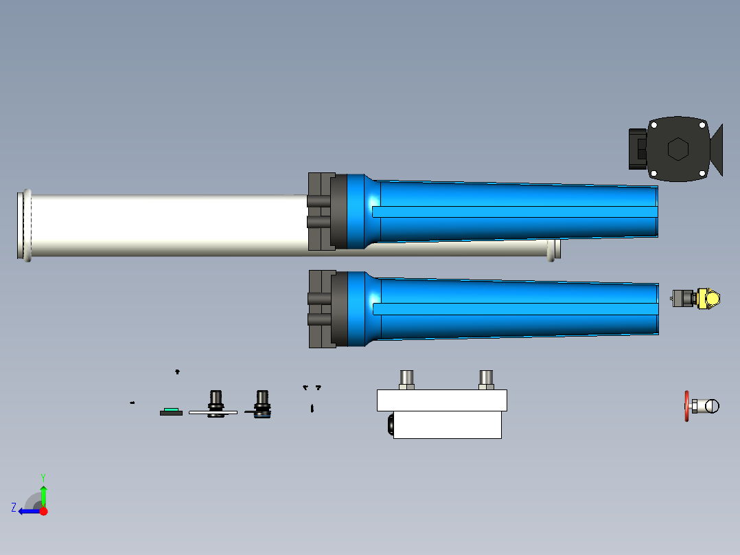 B2003899-100LPH RO 水处理机器右视图