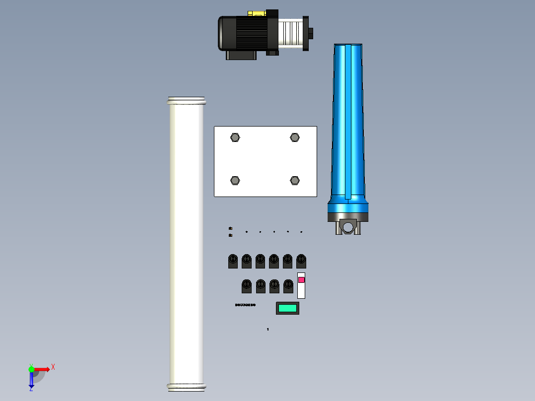 B2003899-100LPH RO 水处理机器俯视图
