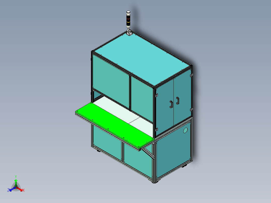 设备外框架设计正等轴测图