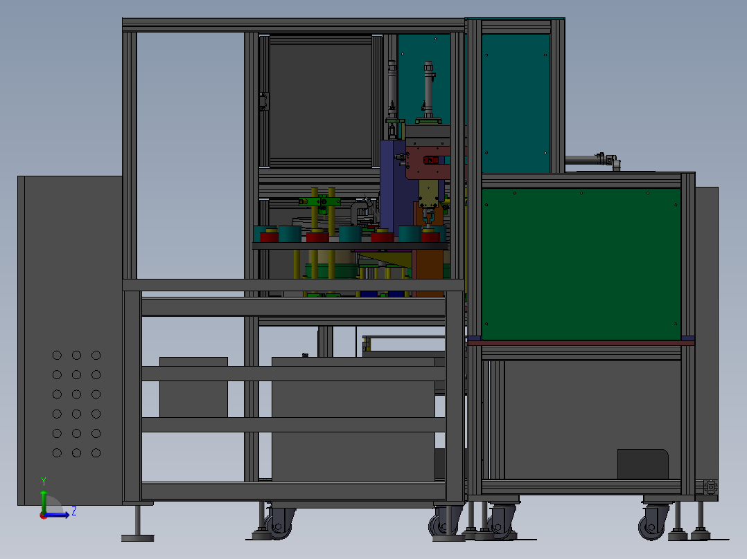 模拟全自动装配设备左视图