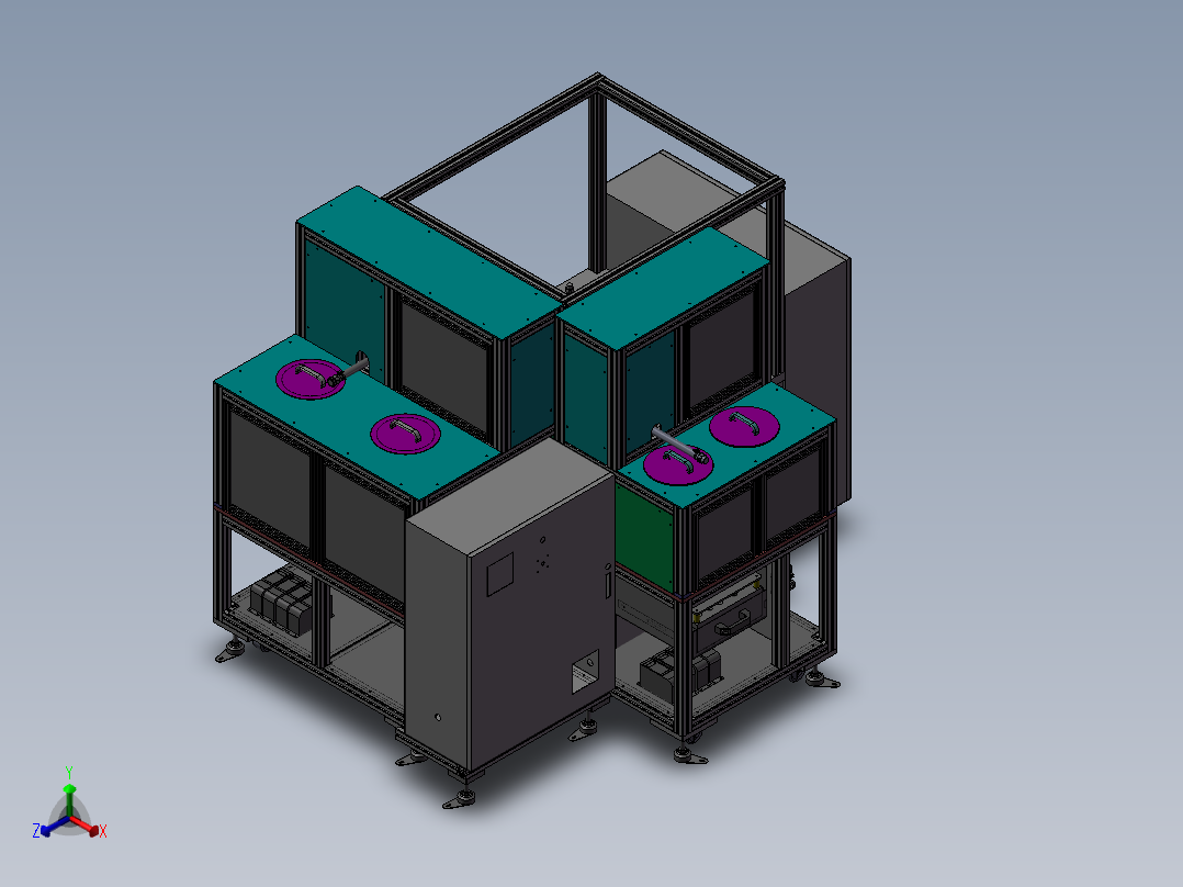 模拟全自动装配设备正等轴测图