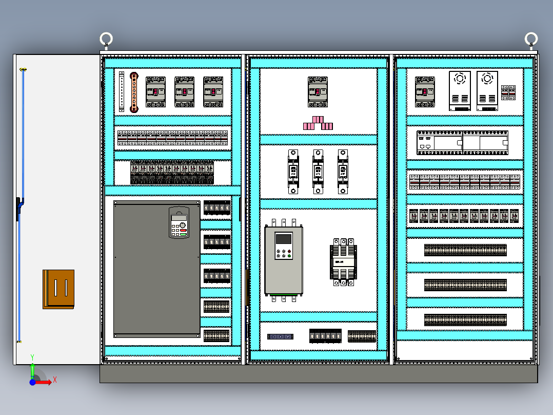 钣金柜plc接触器不带延时控制 71556前视图