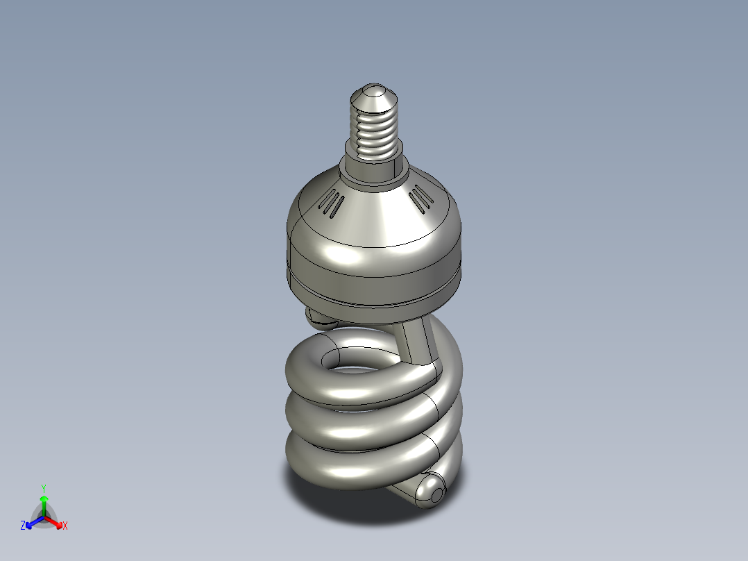 螺旋形灯泡正等轴测图