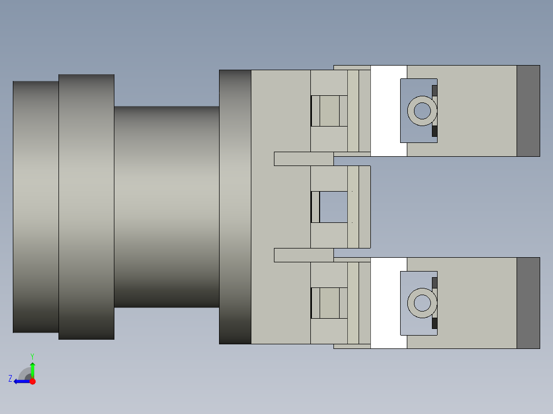 ZB5AA3C弹簧复位按钮头右视图