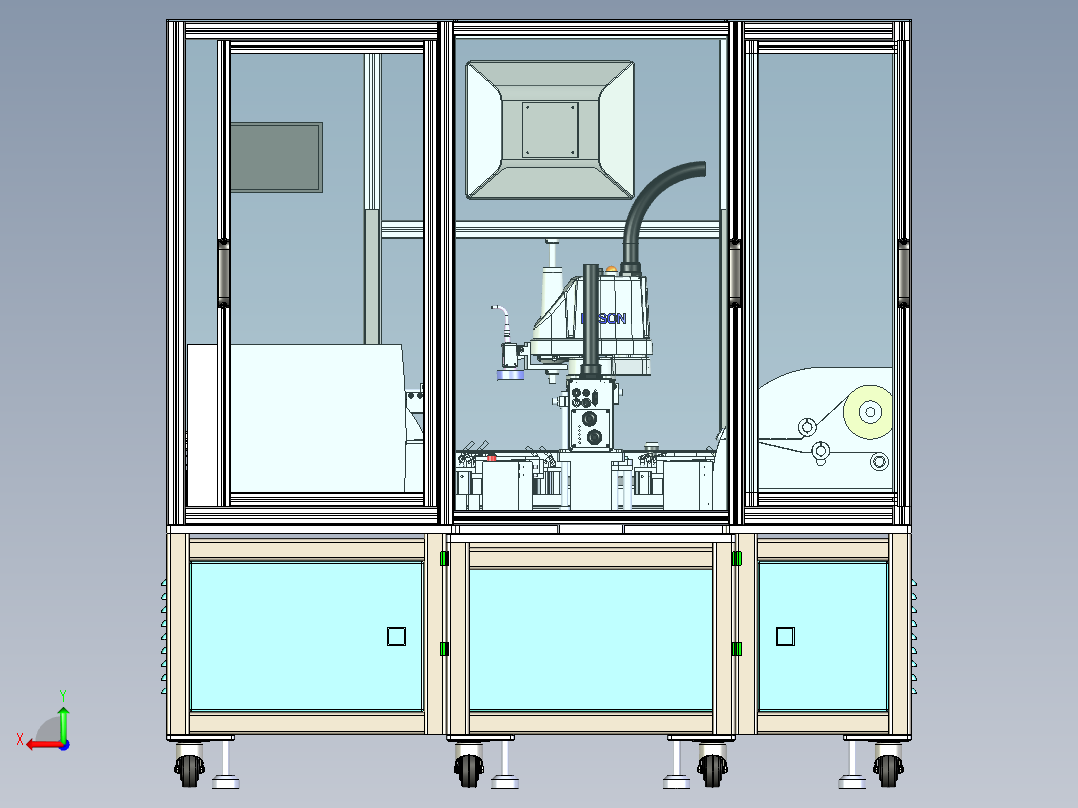 手机盒贴标机后视图