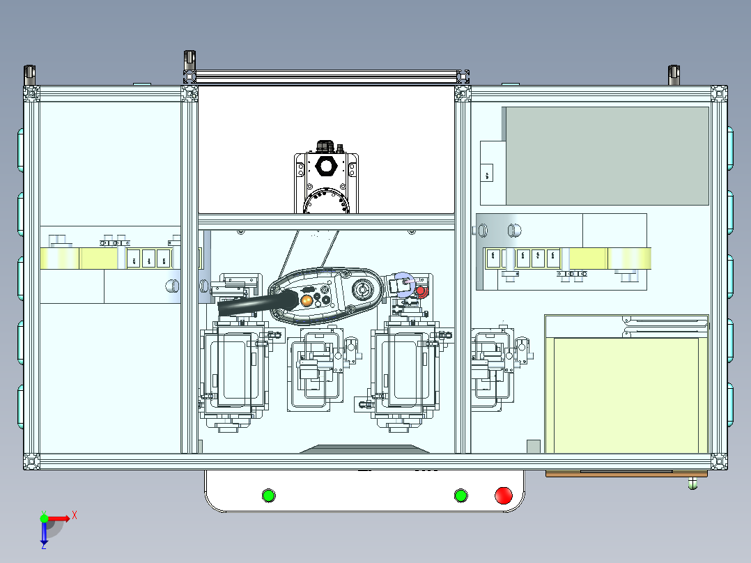 手机盒贴标机俯视图