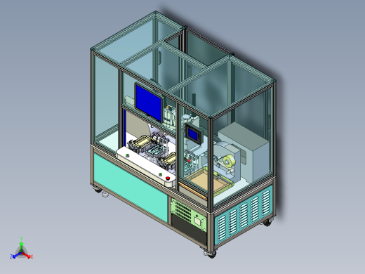 手机盒贴标机正等轴测缩略图