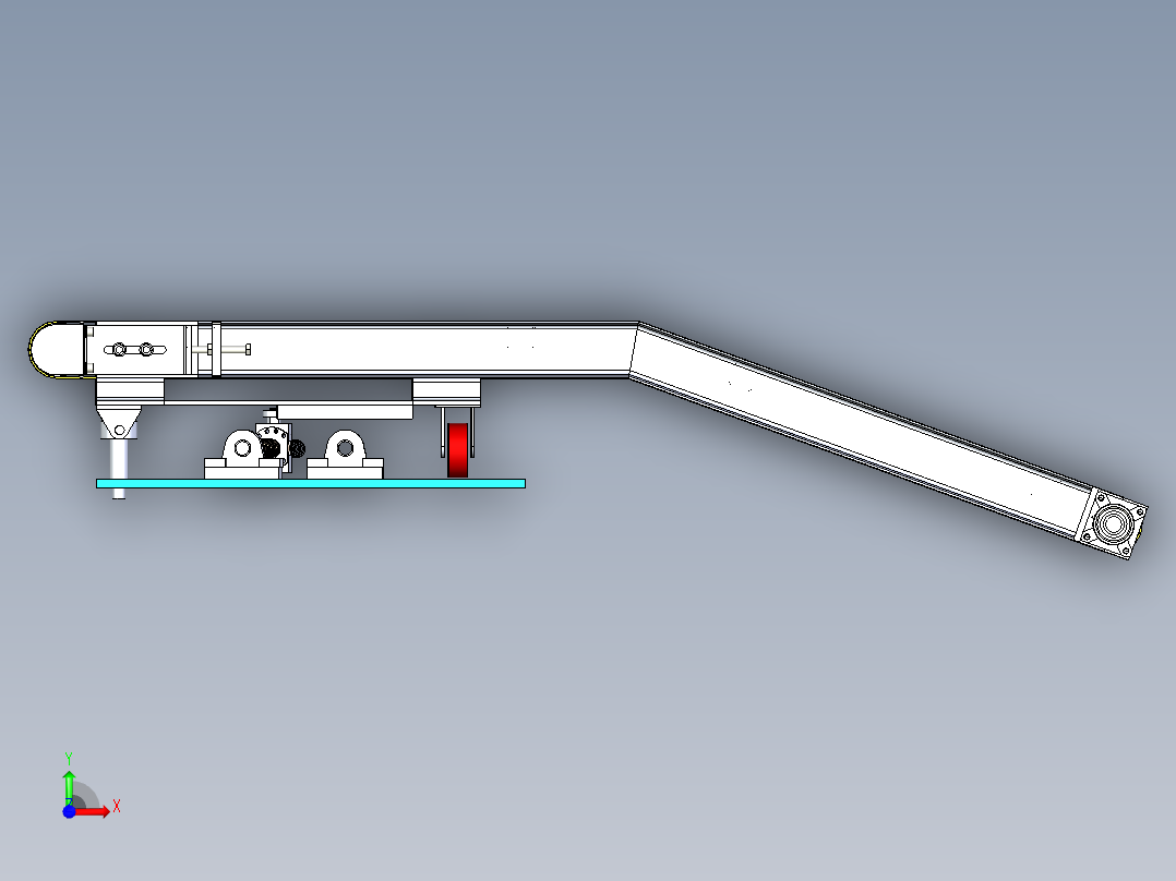 摆动输送带前视图