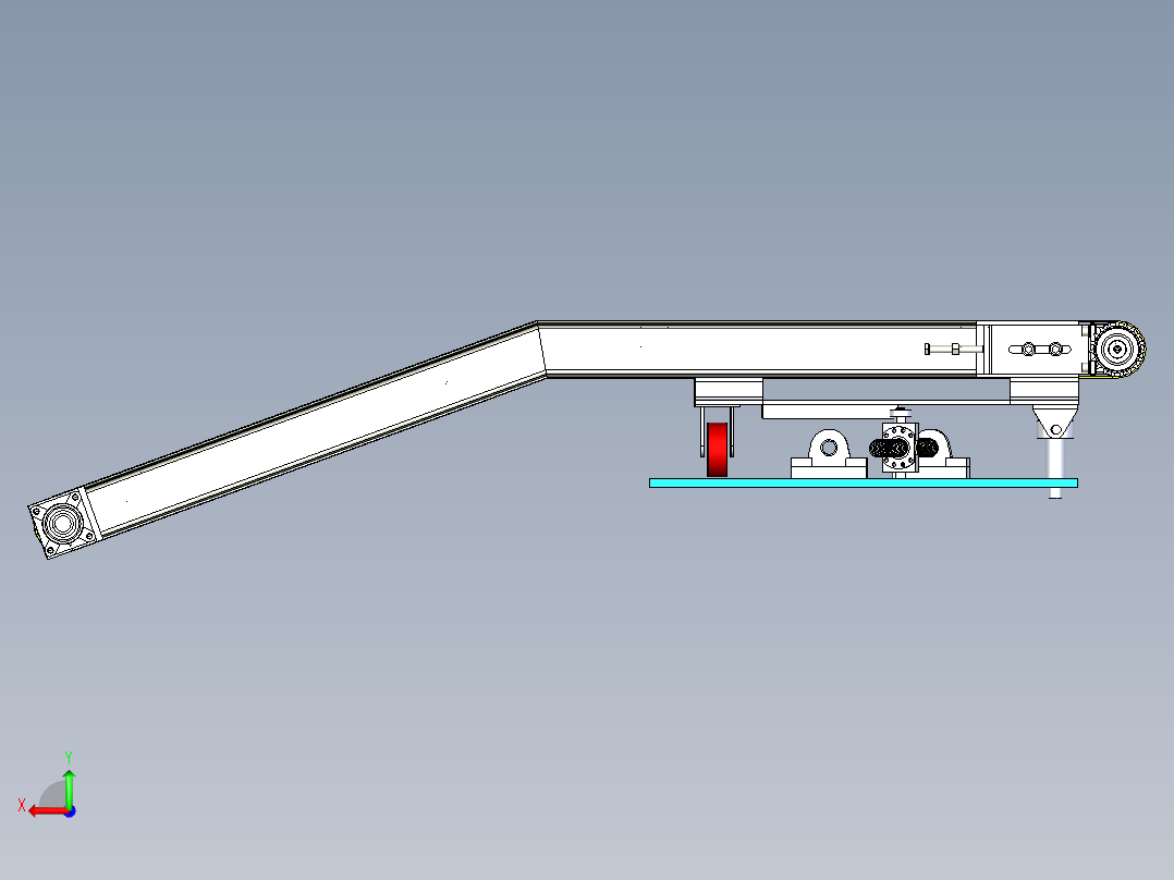 摆动输送带后视图