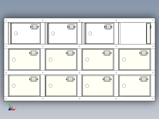 储物柜钣金柜前视缩略图