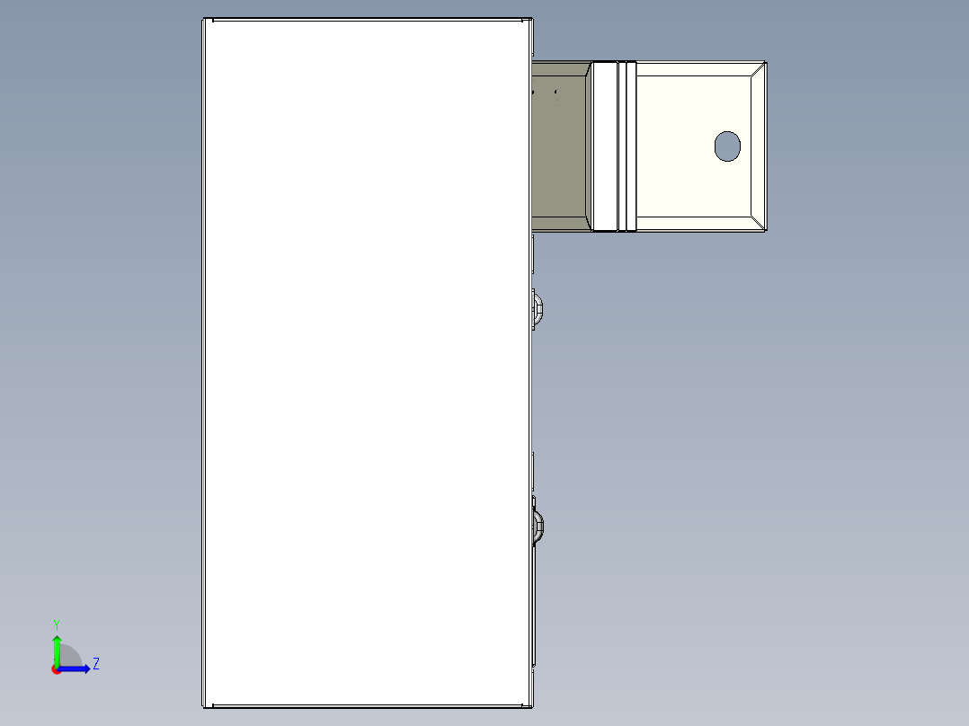 储物柜钣金柜左视图