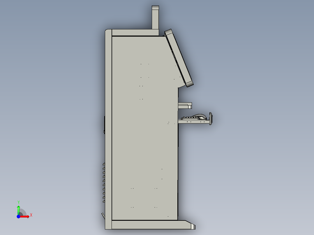 触控屏工控一体机柜外壳机箱前视图