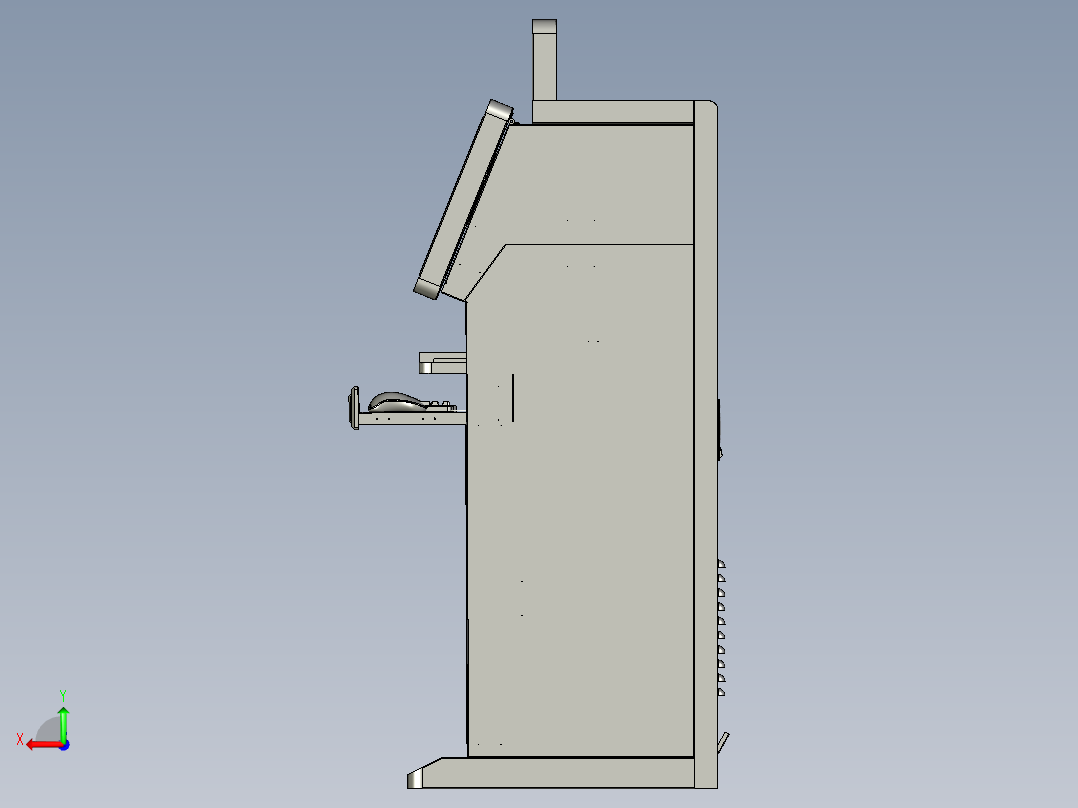 触控屏工控一体机柜外壳机箱后视图