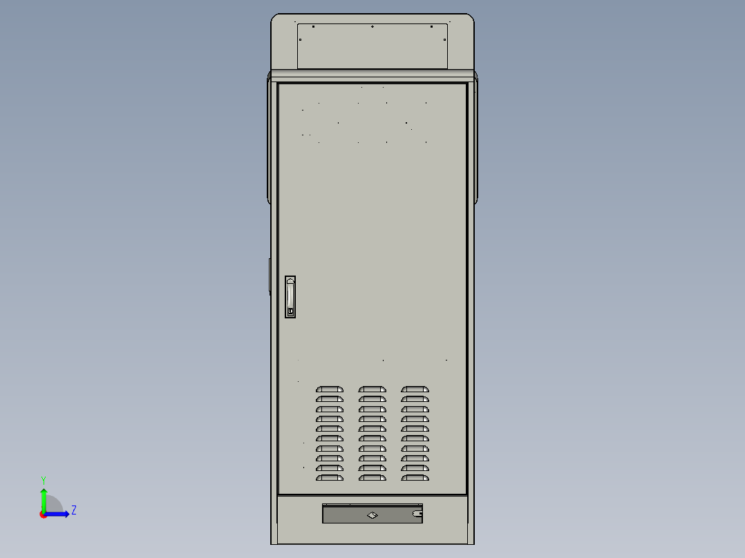 触控屏工控一体机柜外壳机箱左视图