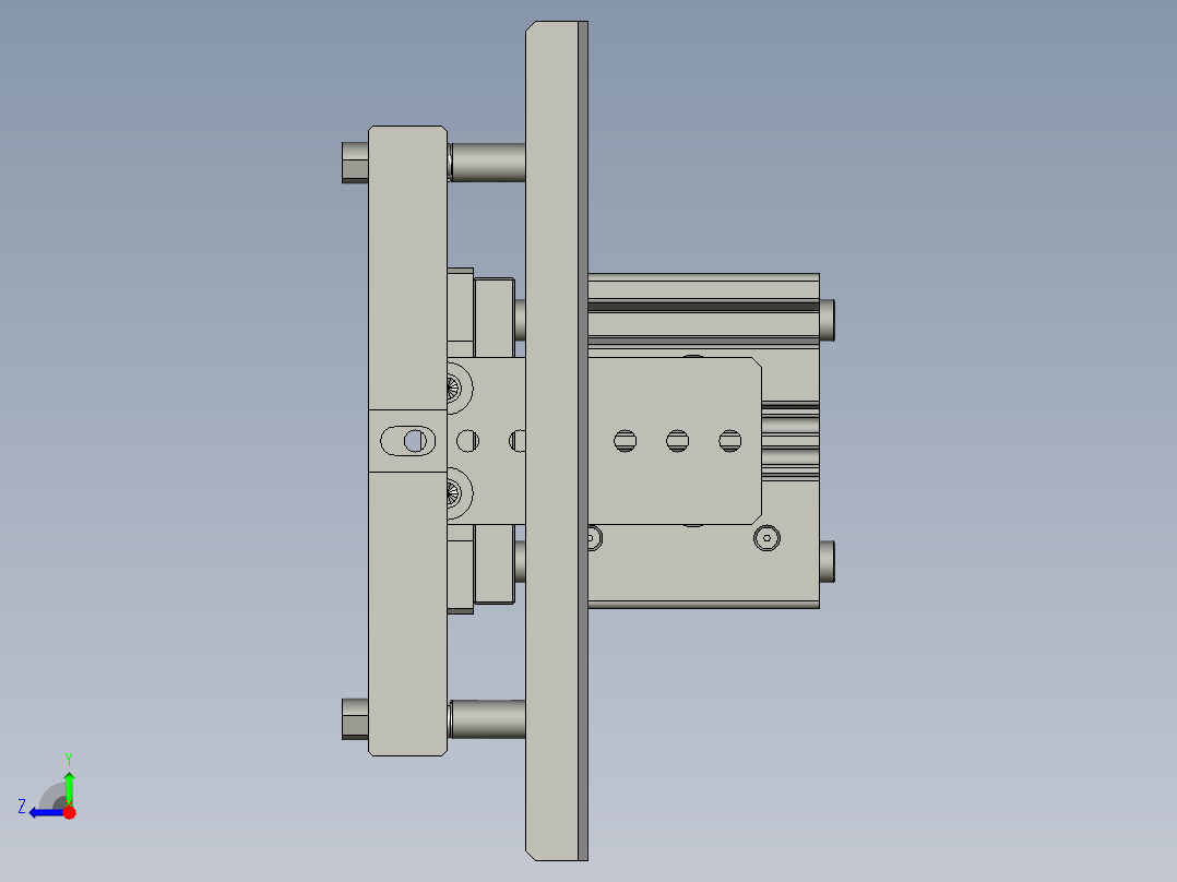 B侧面夹紧组件2OM右视图