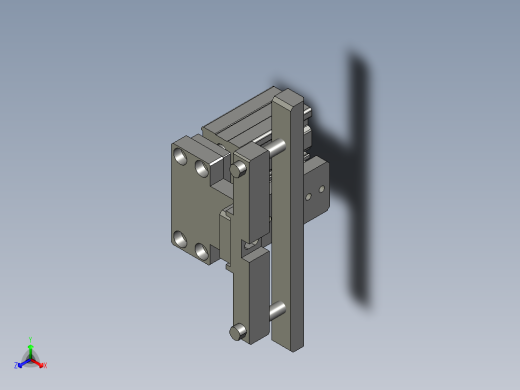 B侧面夹紧组件2OM正等轴测缩略图