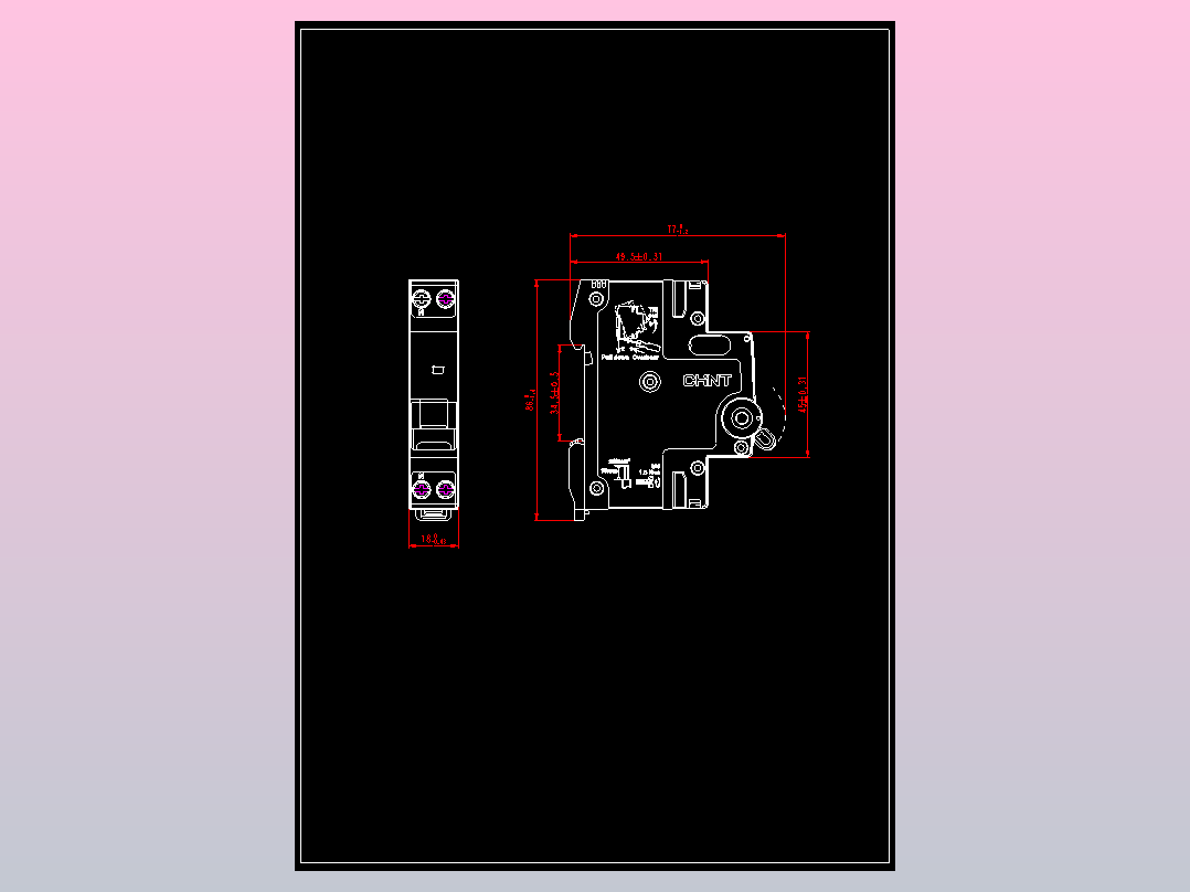 NB8-40小型断路器外形安装尺寸图202202