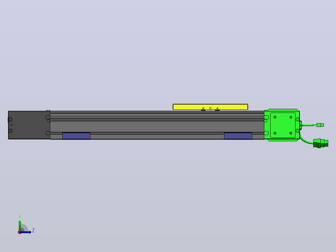 欧规同步带GTB85-750W伺服+行星减速机[GTB85-L10-300-LT-M750W-C2-N]滑台模组三菱电机左视图