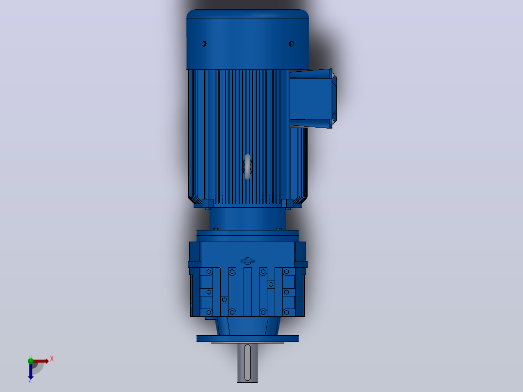 RF107法兰轴伸式安装斜齿轮减速机RF107-Y30-4P-200L-M1-0°-Φ450俯视图