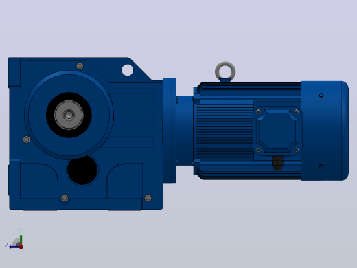 K107底脚轴伸式安装螺旋锥齿轮减速机K107-YV15-4P-36.48-M1-0°-A右视缩略图
