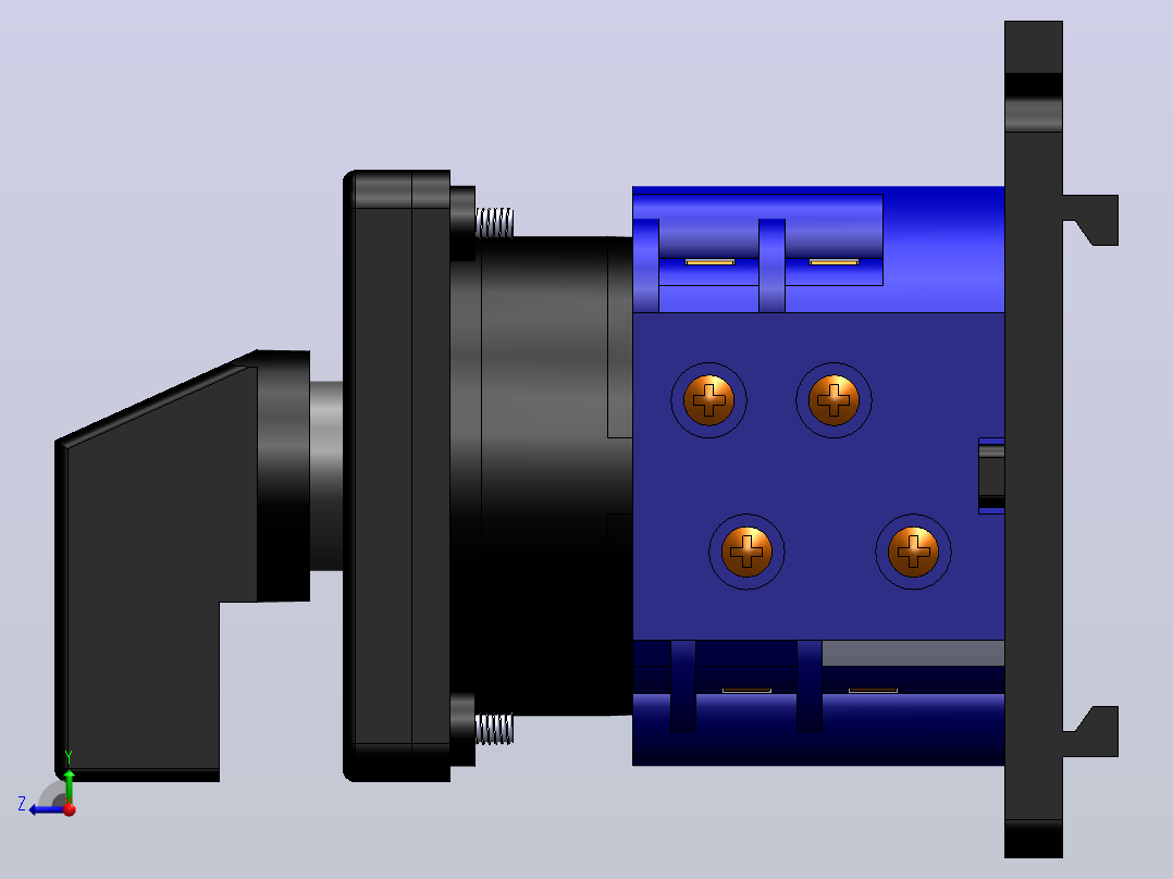LW38D（导轨安装型）[LW38D-20╱U]万能转换开关右视图