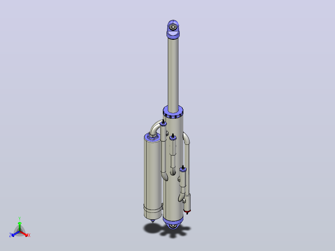 国王空气冲击4压缩调节器，1反弹调节器，和一个远程水库。这是为越野赛车设计的正等轴测图