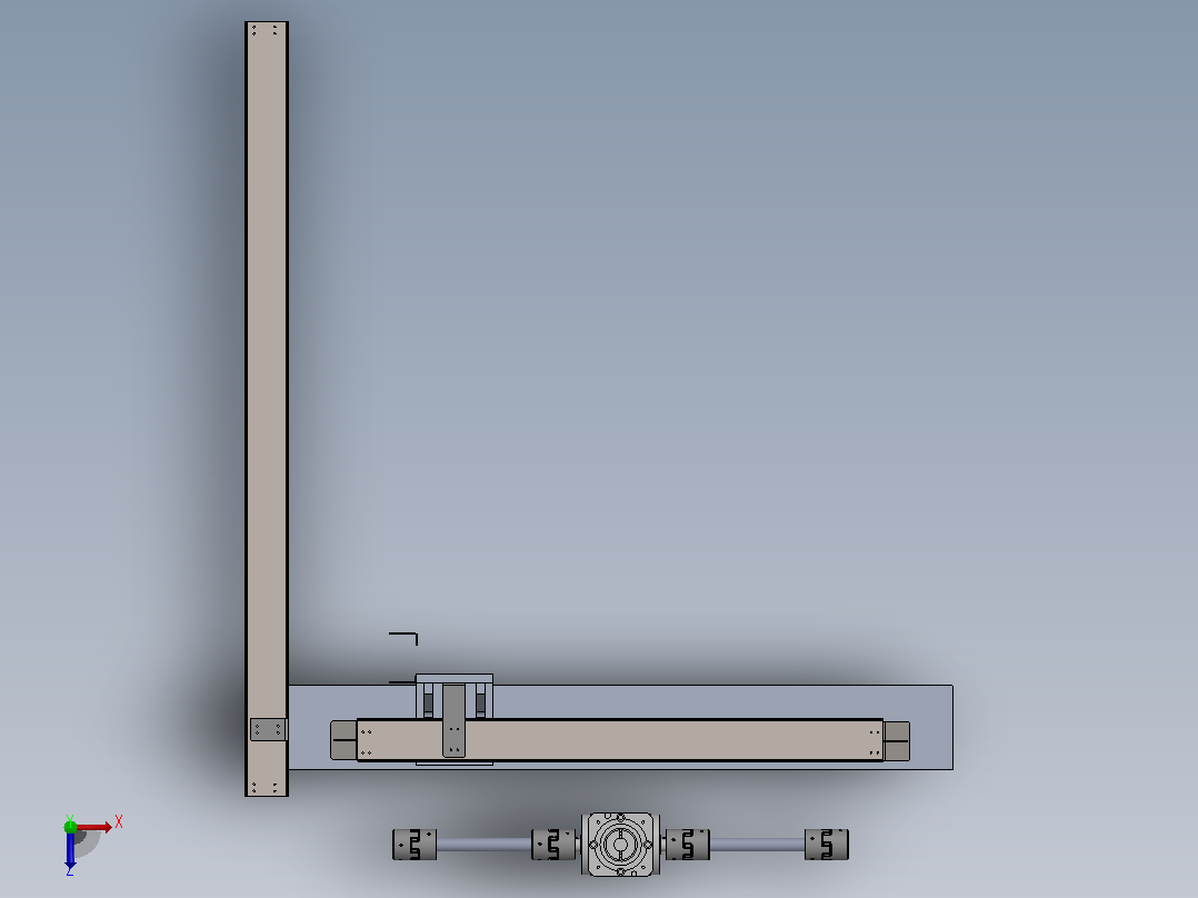 三轴搬运机械手3D模型俯视图