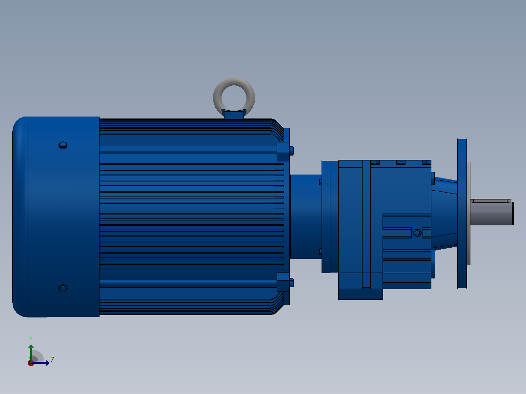 RF27法兰轴伸式安装斜齿轮减速机RF27-Y3-4P-100-M1-0°-Φ160左视图