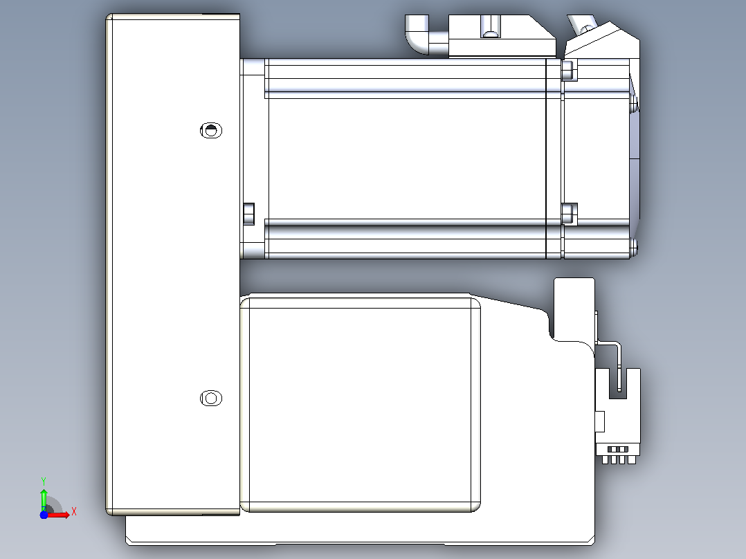 皮带直线轴半封闭可选导轨TPA-HNB-140D-120-L2750-LU-Y-P40-N3前视图
