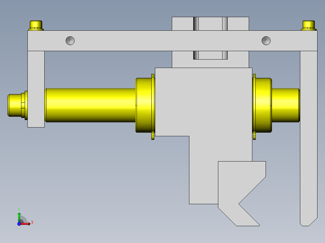 圆柱形工件夹具前视图