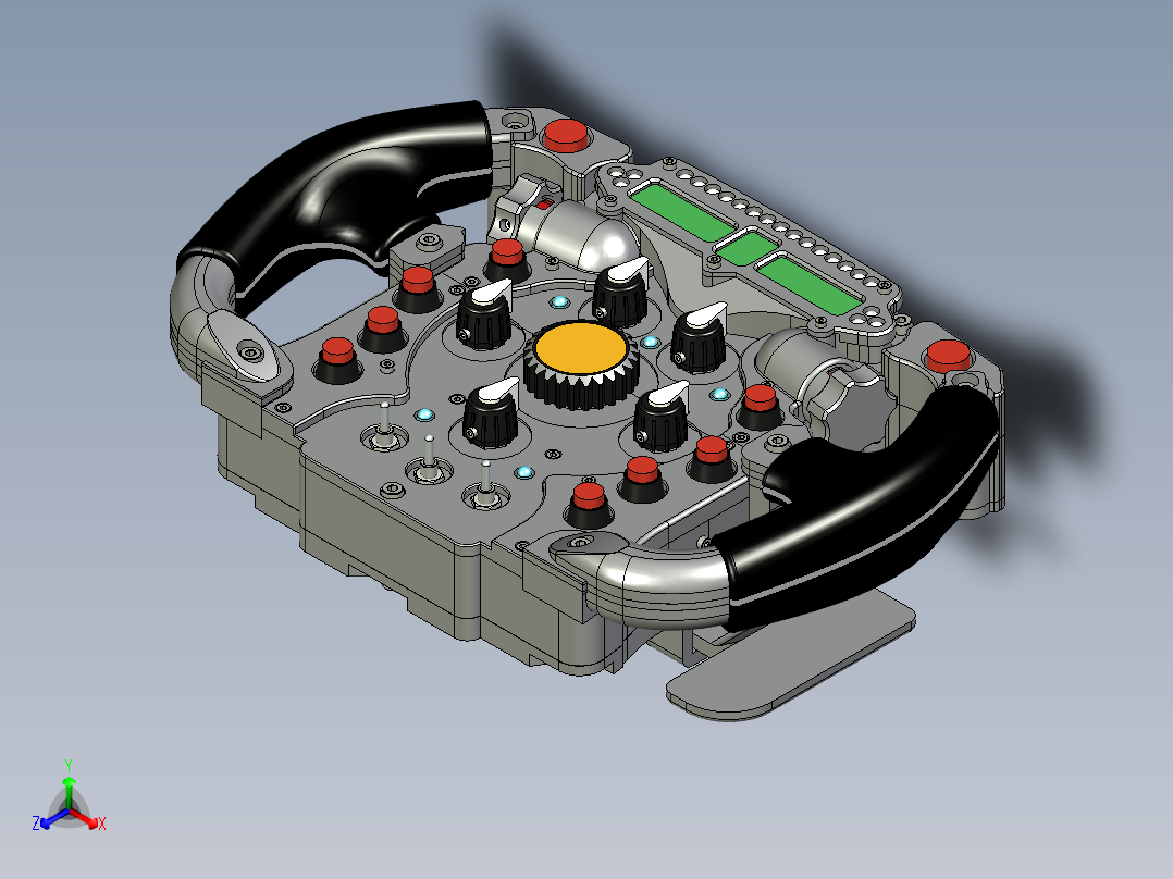 F1模拟赛车方程式方向盘正等轴测图