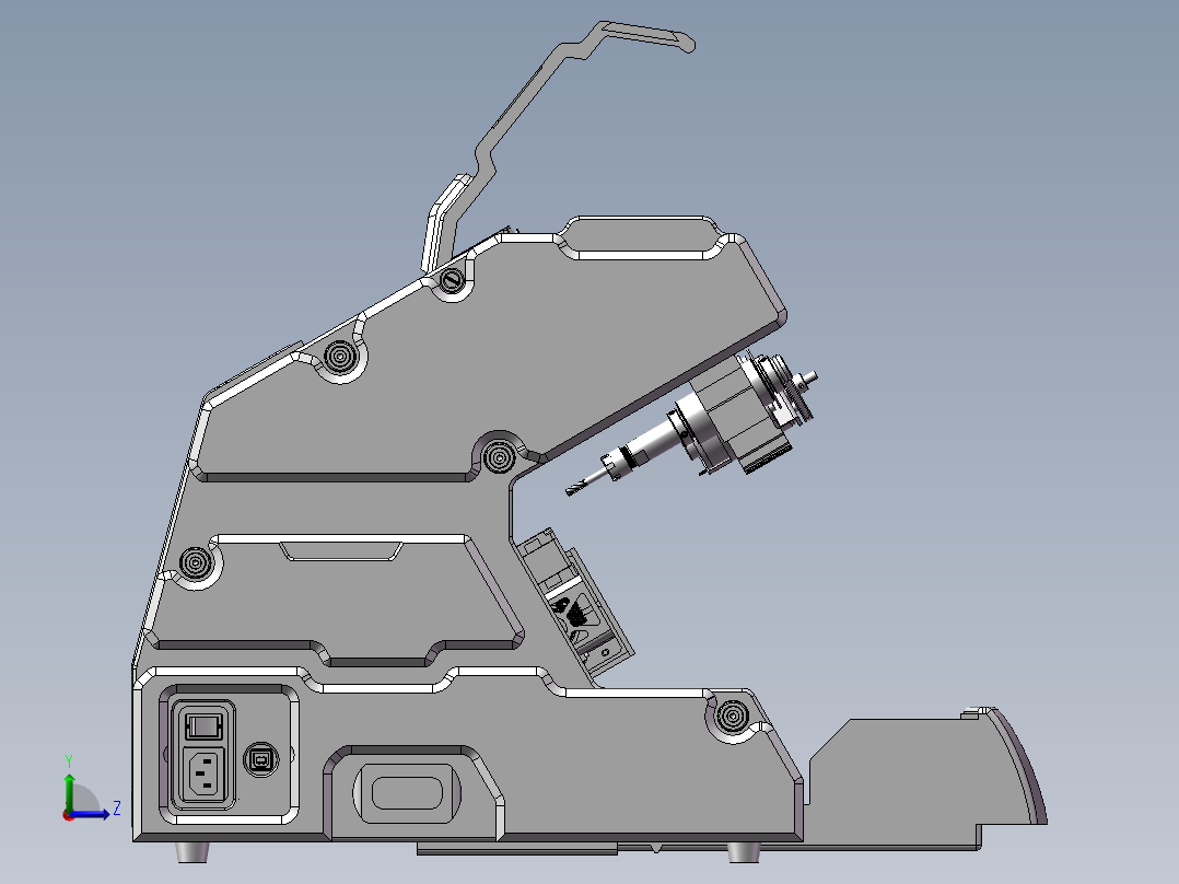 389数控CNC机床5轴左视图