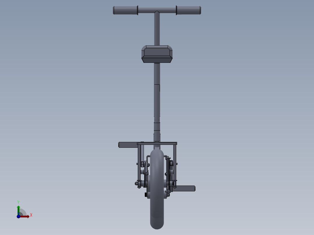 100---概念脚踏儿童单车设计模型sw2010三维图纸模型设计图纸前视图