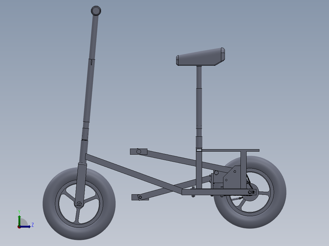 100---概念脚踏儿童单车设计模型sw2010三维图纸模型设计图纸左视图
