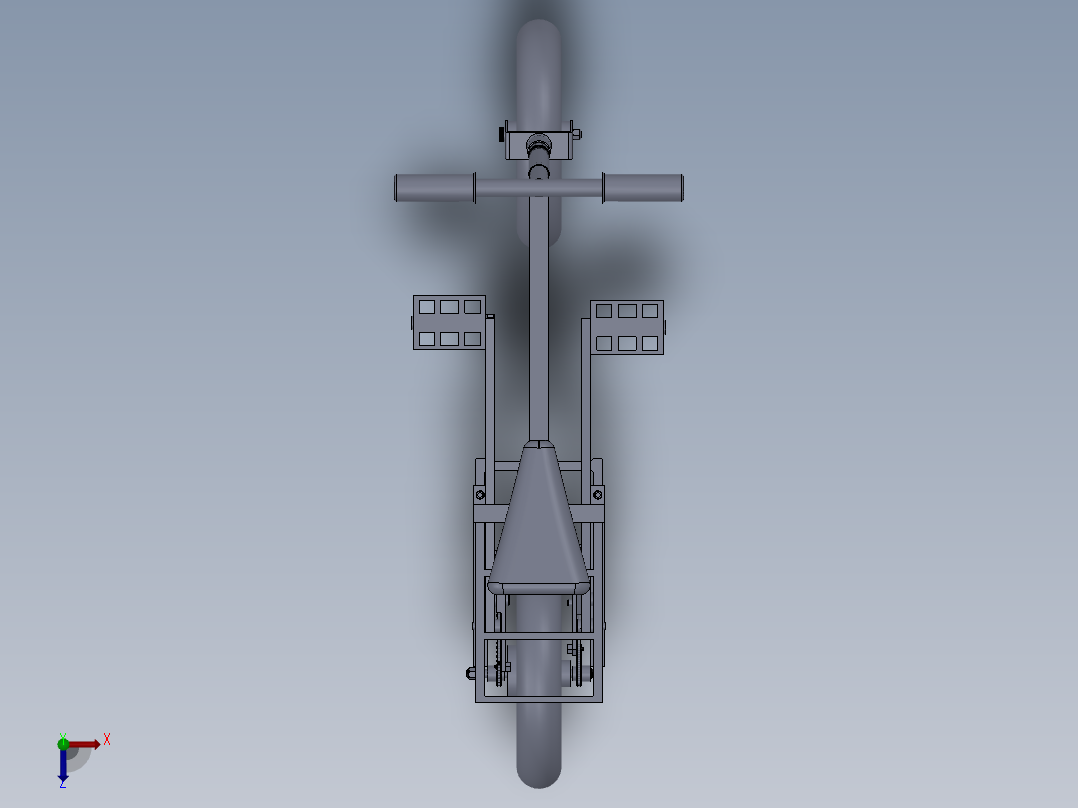 100---概念脚踏儿童单车设计模型sw2010三维图纸模型设计图纸俯视图