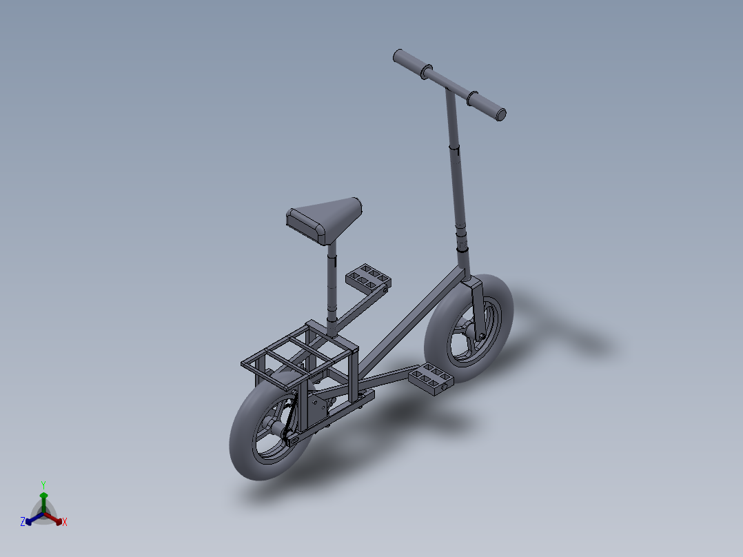 100---概念脚踏儿童单车设计模型sw2010三维图纸模型设计图纸正等轴测图