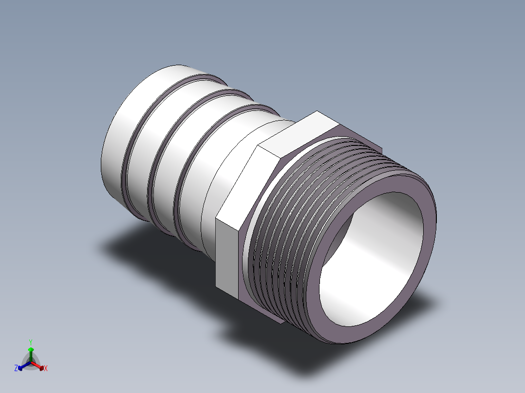 水管接头-有边 [DN40X39.5]正等轴测图