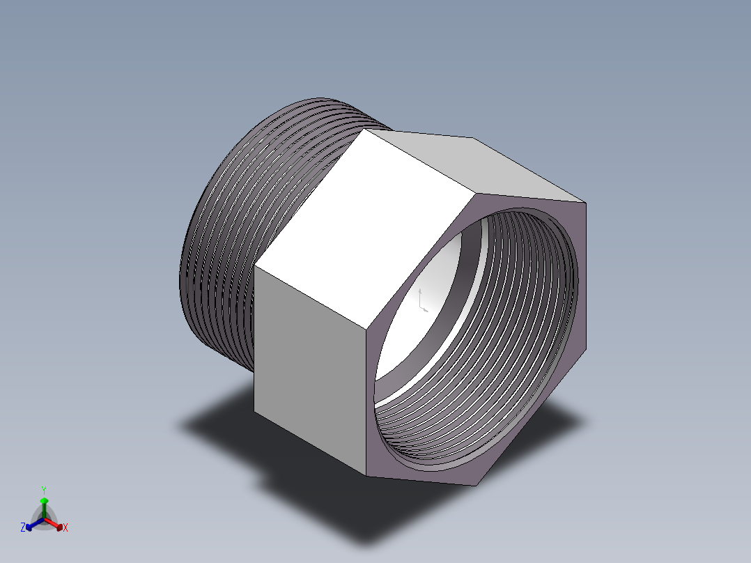 转接头-内外丝等径 DN50正等轴测图