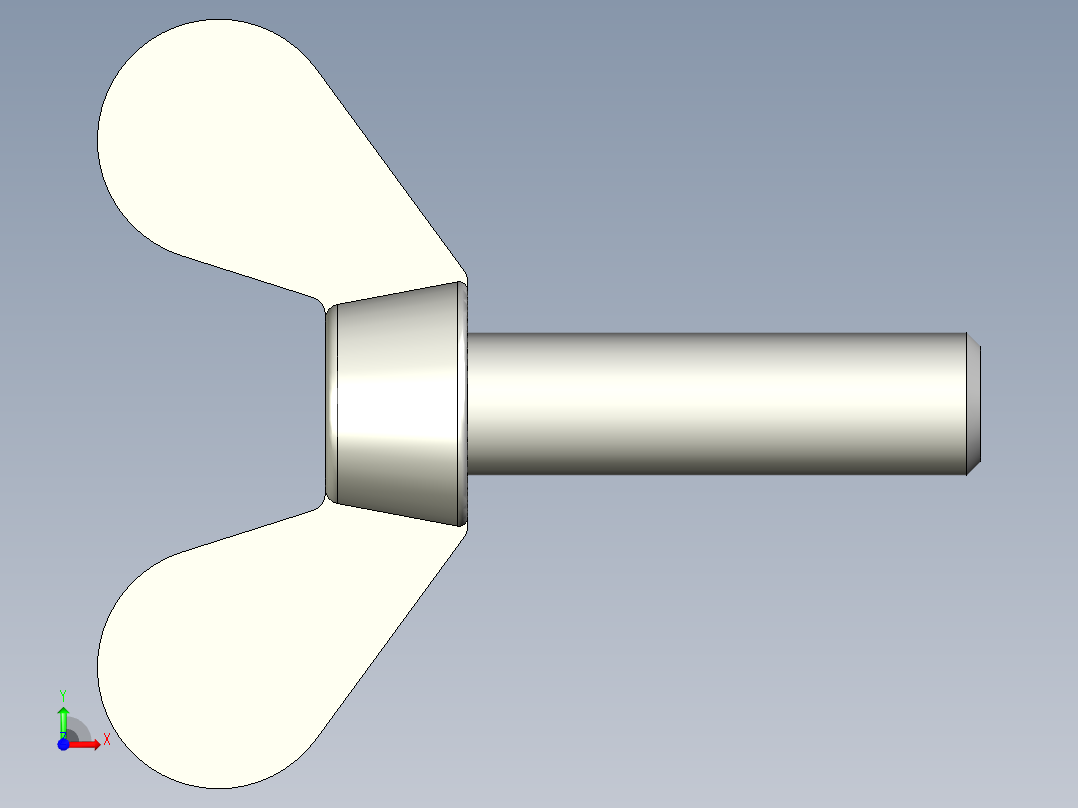 带耳螺钉-DIN_316_Wing_screws_5x0.8x18-15.6-9_26_2.3_13_5.stp前视图