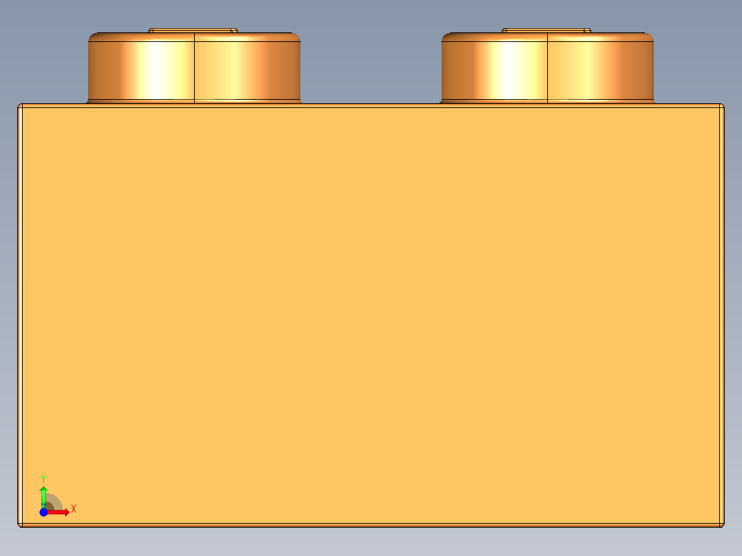 乐高套装 4421基本积木-4153825 - 3003 Bright Orange Brick 2 x 2.STEP前视图