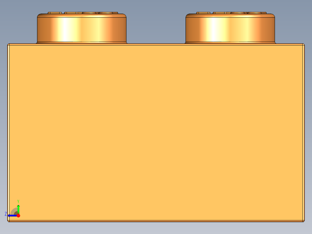 乐高套装 4421基本积木-4153825 - 3003 Bright Orange Brick 2 x 2.STEP右视图